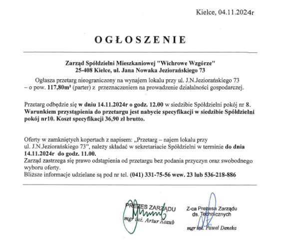 ogloszenie przetarg